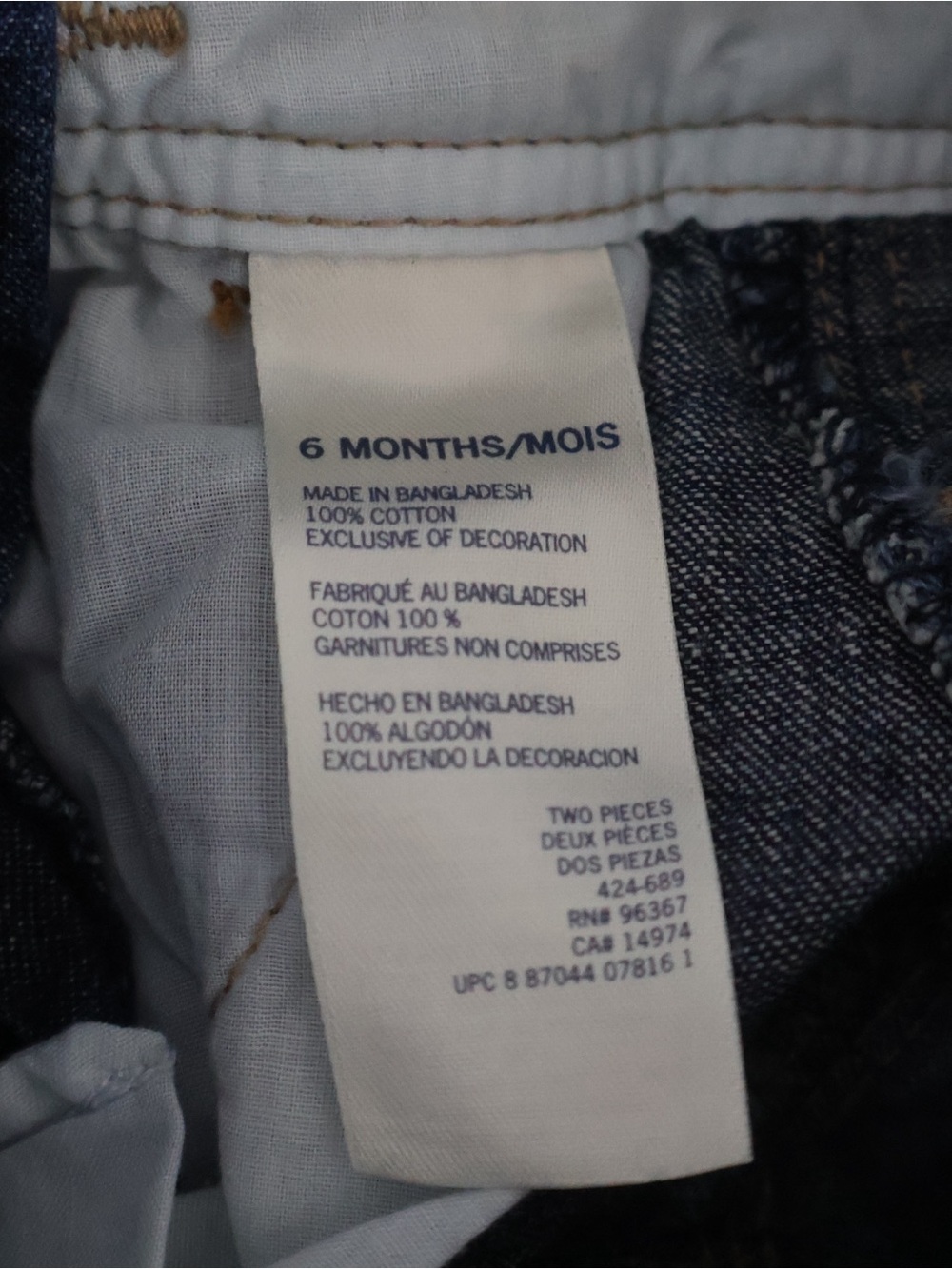 OshKosh B'gosh Dark Blue Denim Shortalls for Kids - Picture 6 of 6